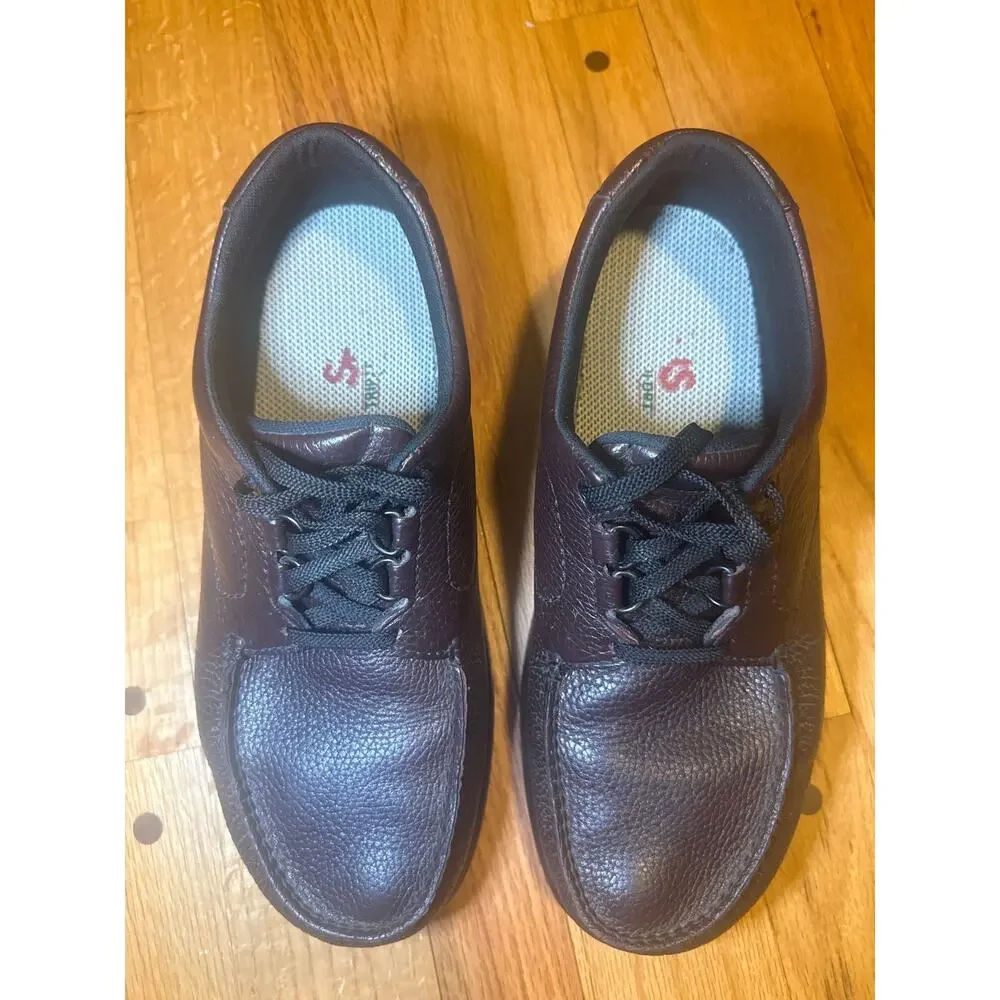 SAS Bout Time Shoes Mens 11.5 W Wide Cordovan Brown Leather Comfort Moc Toe
